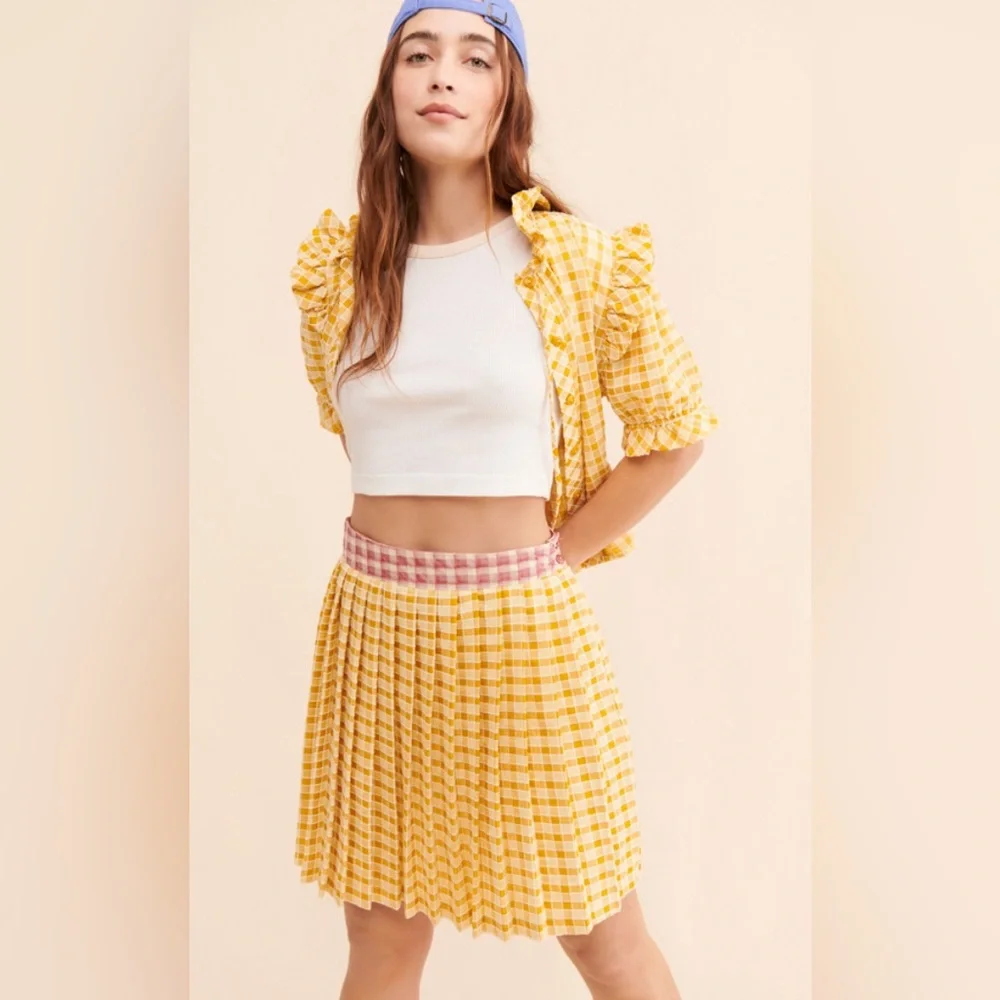 Lisa Says Gah Meg Plaid Mini Skirt from Nuuly Two Tone Plaid A Line Medium 29-30